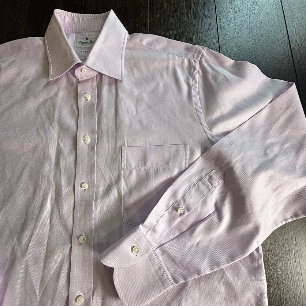 Emanuel Berg Classic Fit Superfine Shirting 16 41 100% Cotton Pink Made in Italy